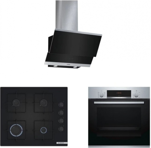 Bosch İnox Ankastre Set POP6C6P30O + HBF534ES0T + DWK065G60T