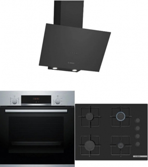 Bosch Siyah Ankastre Set POP7C6P30O + HBF534ES3T + DWK64PJ60T