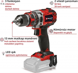 Einhell TP-CD 18/50 Li-i BL 2x2.5Ah Akülü Matkap