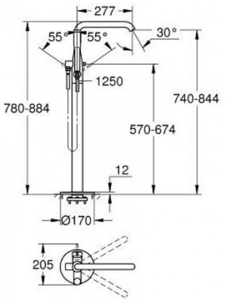Grohe Essence 25248DA1 Küvet Bataryası