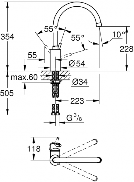 Grohe Connetto 32661001 Eviye Bataryası