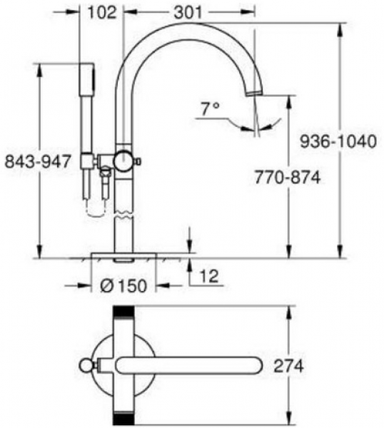Grohe Atrio Private Collection 25229GN0 Küvet Bataryası