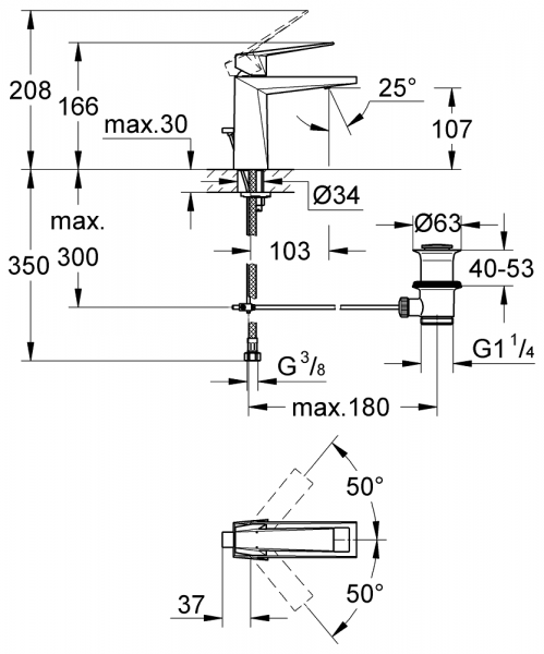Grohe Allure 24341000 Lavabo Bataryası