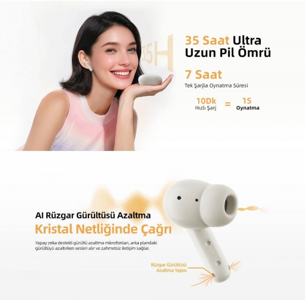 QCY Buds T43 Tam Kablosuz Kulaklık