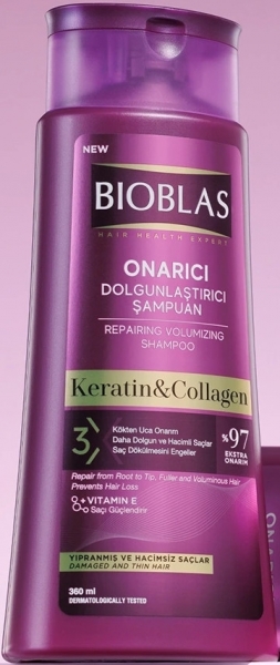 Bioblas Keratin & Kolajen Onarıcı Dolgunlaştırıcı 360 ml Şampuan