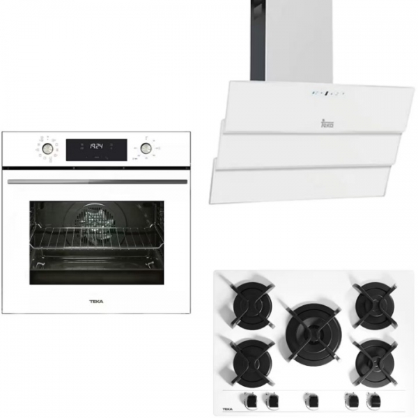 Teka Beyaz Ankastre Set GBC 75030 KBC WH + HAK 629 WH + TVT 90