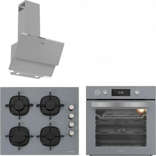 Silverline Gri Ankastre Set CS5335S01 + BO65P4S01 + 3490 Oslo