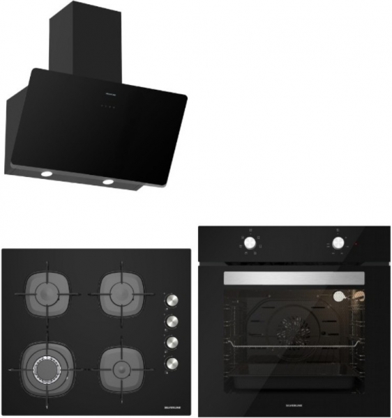 Silverline Siyah Ankastre Set CS5629B01 + BO6501B01 + 3457.6.110.02 Soho
