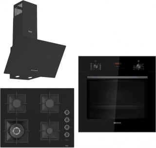 Siemens & Ferre Castelo Siyah Ankastre Set SC405-WFA + HB012FBB1T + D086