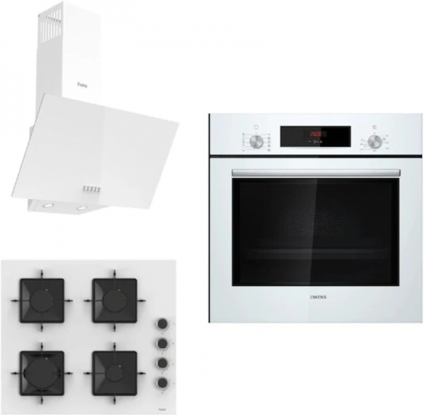 Siemens & Ferre Beyaz Ankastre Set SS206 + HB012FBW1T + D087