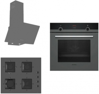 Siemens & Ferre Gri Ankastre Set SS208 + HB514FBH2T + D088