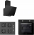 Luno & Silverline Siyah Ankastre Set CS5335B01 + BO6501B01 + 3481