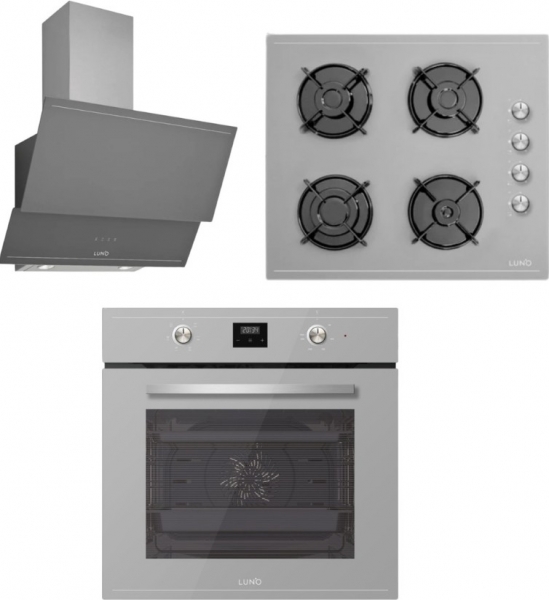 Luno Gri Ankastre Set L638S01 + F6502S01 + 3481
