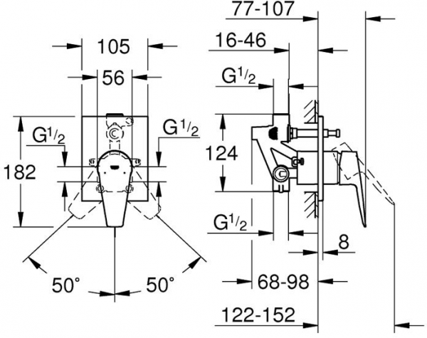 Grohe Bauedge 29353001 Duş Bataryası