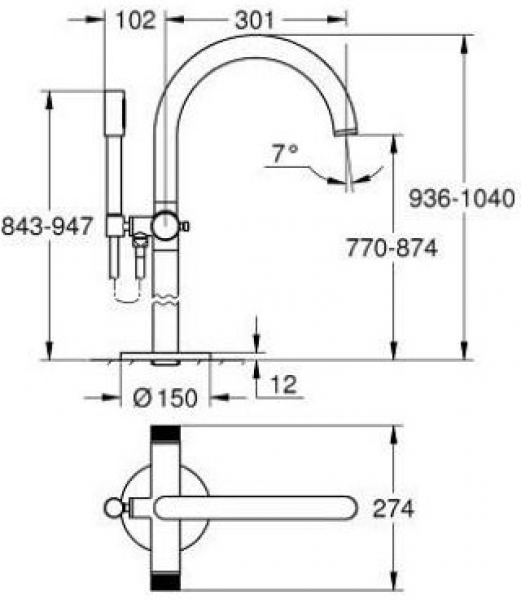 Grohe Atrio Private Collection 25229AL0 Küvet Bataryası