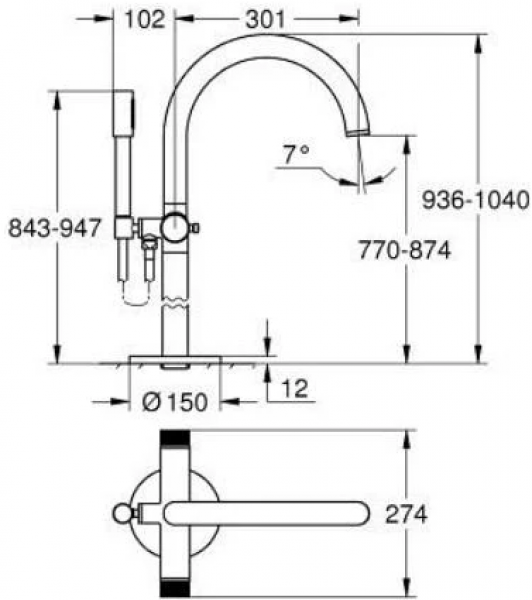 Grohe Atrio Private Collection 25229GL0 Küvet Bataryası