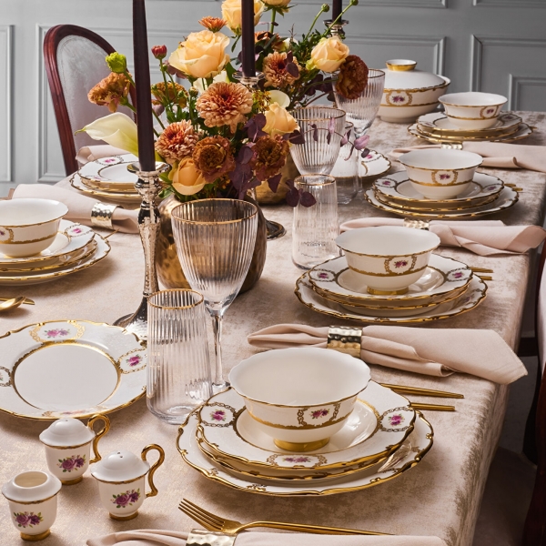 Karaca Royal Bone Elizabeth 55 Parça Yemek Takımı