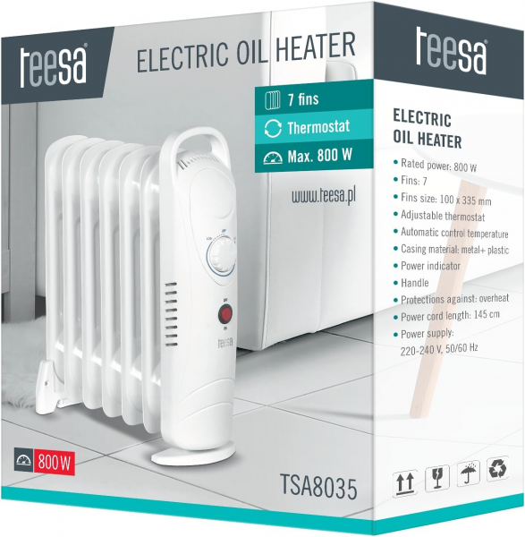 Teesa TSA8035 800W Yağlı Radyatör