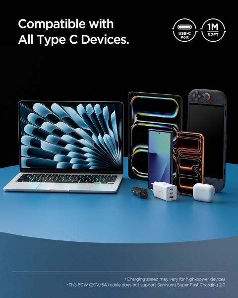 Spigen Essential USB-C to USB-C Şarj Kablosu