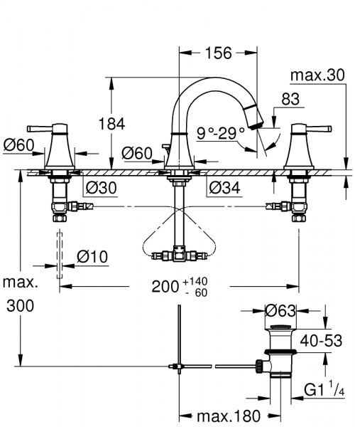 Grohe Grandera 20624IG0 Lavabo Bataryası