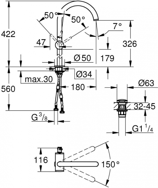 Grohe Atrio 24365DA0 Lavabo Bataryası