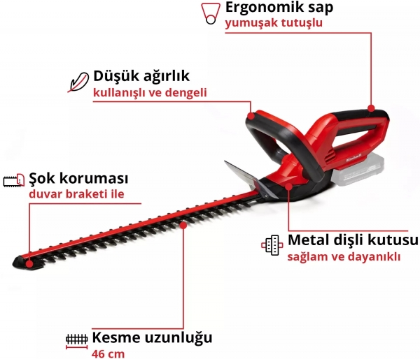 Einhell GE-CH 1846 Li Solo Çit Budama (Aküsüz)