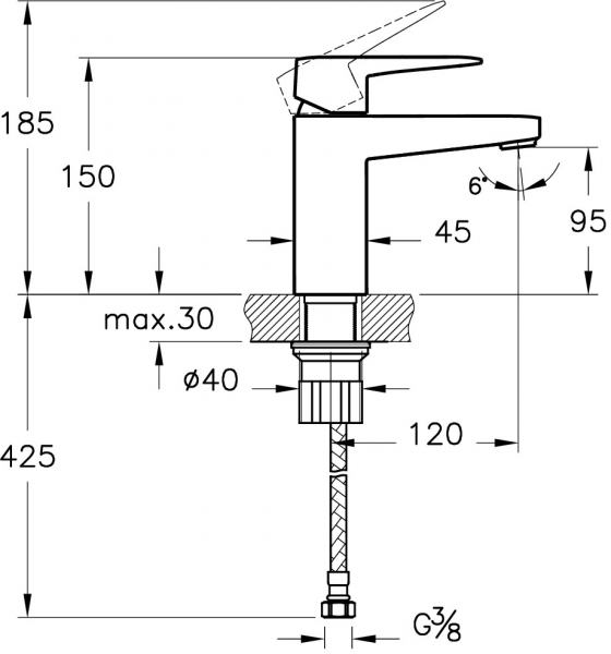 Artema Root Square A4273274 Lavabo Bataryası