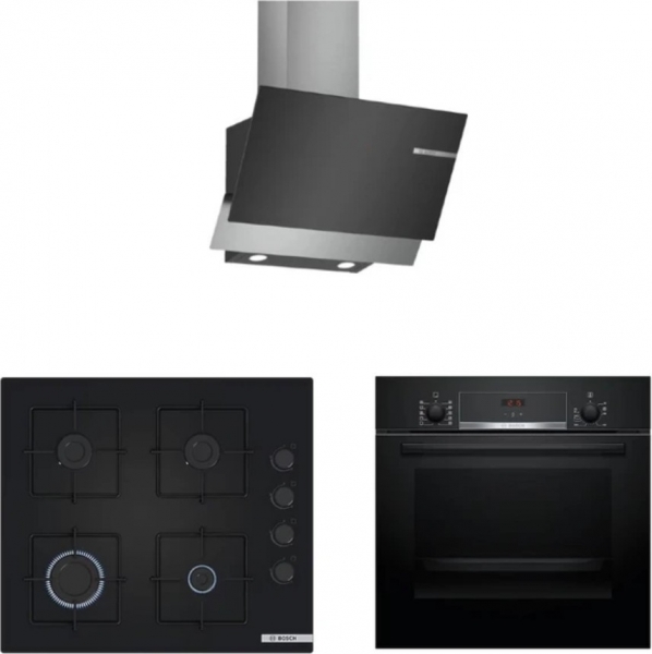 Bosch Siyah Ankastre Set POP6C6P30O + HBF514BB1T + DWK65AD60R