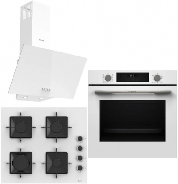 Bosch & Ferre White City Ankastre Set SS206 + HUA717BV0T + D087