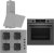 Bosch & Ferre Gray City Ankastre Set SS208 + HUA717BN0T + D088