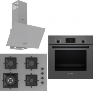 Bosch & Ferre Grigio Ankastre Set SC408 WFA + HBF512BH1T + D088