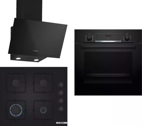 Bosch Siyah Ankastre Set POP6C6P30O + HBF514BB1T + DWK63PJ60T