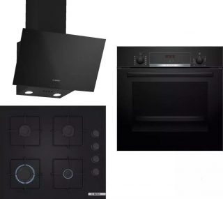 Bosch Siyah Ankastre Set POP6C6P30O + HBF514BB1T + DWK63PJ60T