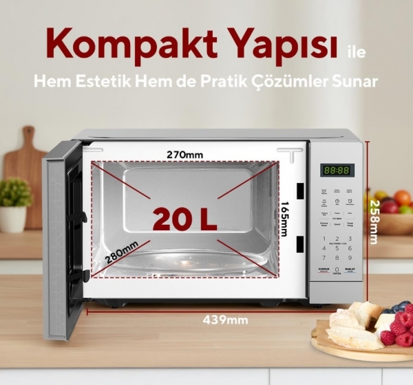 Kumtel HM-13 Mikrodalga Fırın (Gümüş)