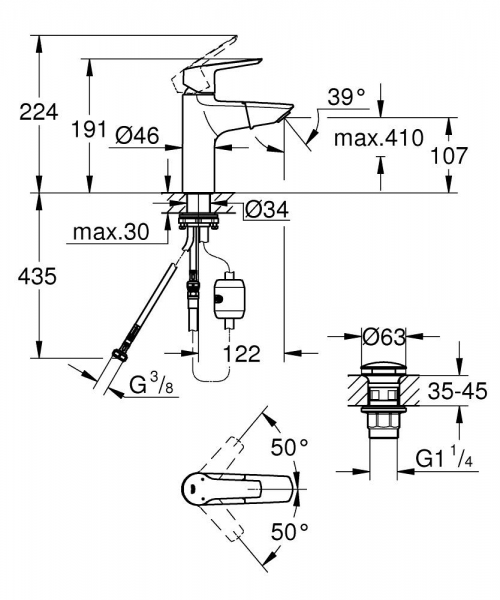 Grohe Start 24205003 Lavabo Bataryası