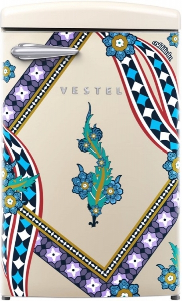 Vestel x Aslı Filinta Retro SB14611 Bej Saz Buzdolabı