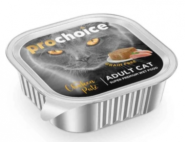 Prochoice Tavuklu Tahılsız Ezme Yetişkin 100 gr Kedi Maması