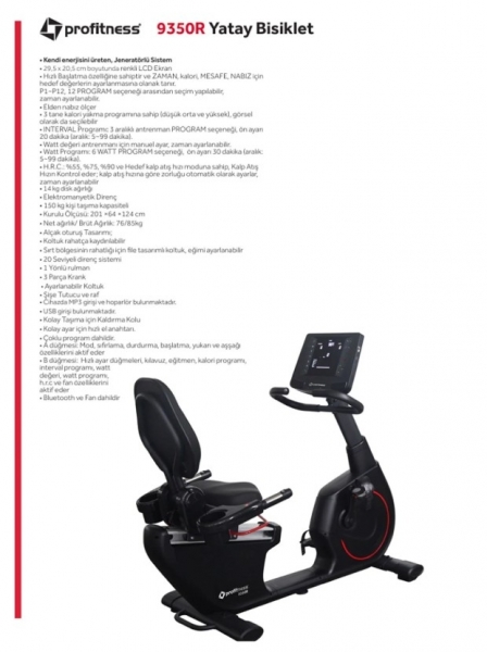 ProFitness Profitness 9350R Yatay Yatay Bisiklet