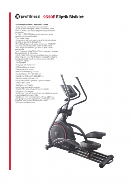 ProFitness Profitness 9350E Eliptik Bisiklet