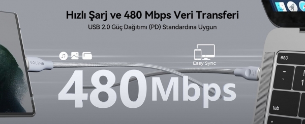Voltme Rugg C2053 Şarj Kablosu (1.8 m)