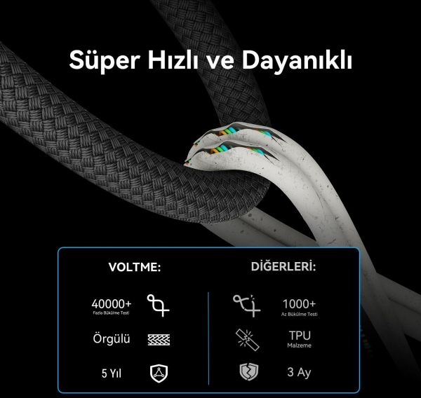 Voltme Stark C2069 Şarj Kablosu (1.2 m)