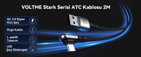 Voltme Stark C2067 Şarj Kablosu (1.2 m)