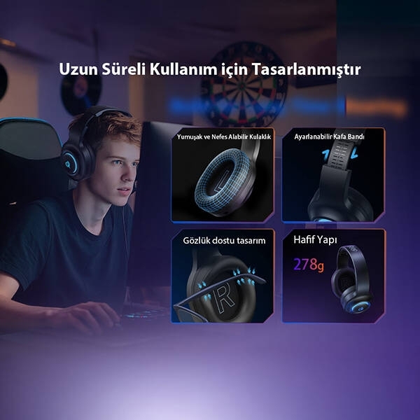 QCY HeroaD V200 Wired Kablolu Kulaklık