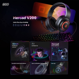 QCY HeroaD V200 Wired Kablolu Kulaklık