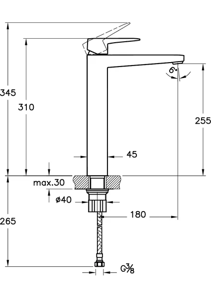 Artema Root Square A4273374 Lavabo Bataryası