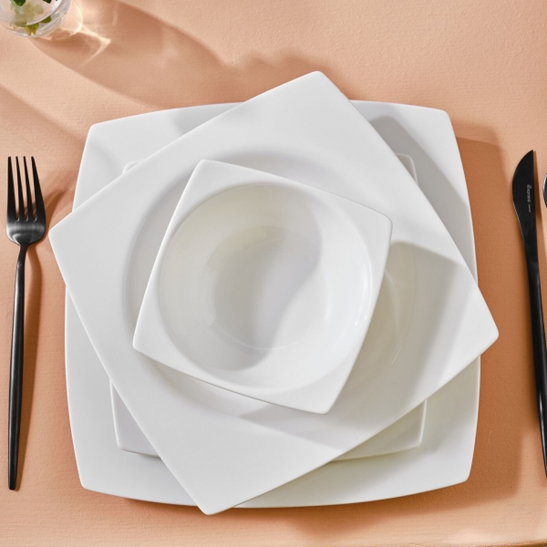 Karaca Square Bone Royal 24 Parça Yemek Takımı