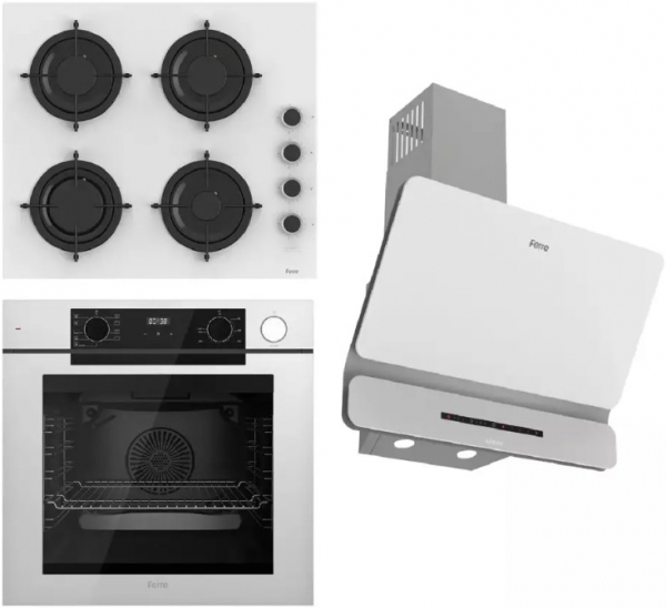 Ferre Steamart Beyaz Ankastre Set CS206 + QEP64CB + D081-SA