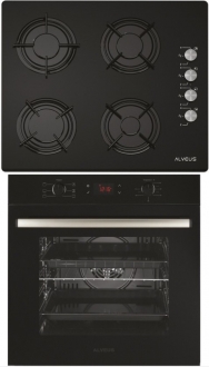Alveus Kristal 2'li Siyah Ankastre Set ALV GLS 640 + ALV MFA 627 +