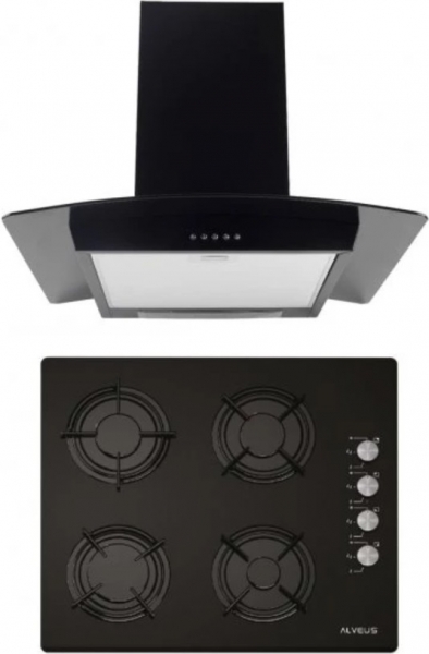 Alveus Iber 2'li Siyah Ankastre Set ALV GLS 640 + + İber