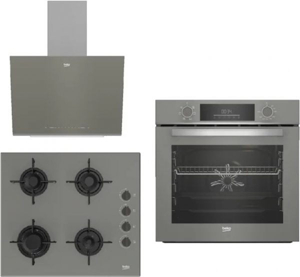 Beko New Grey Star Ankastre Set BOCD T 6011 EG + BFC 330 G + BDE 6062 G